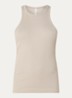 Tanktop met logoborduring en ribstructuur - Khaki