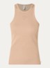 Tanktop met logoborduring en ribstructuur - Abrikoos