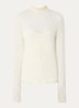Amy semi-transparante top met broderie - Gebroken wit