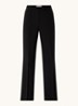Chantalle high waist wide fit pantalon met persplooi en structuur - Zwart