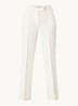 Chantalle high waist wide fit pantalon met persplooi en structuur - Creme