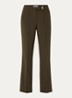 Chantalle high waist wide fit pantalon met persplooi en structuur - Bronsgroen