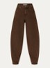 Daley high waist balloon fit jeans met gekleurde wassing - Kastanjebruin