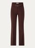Glenn mid waist flared fit pantalon met ceintuur en steekzakken - Bordeauxrood