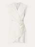 Leny mini jurk met V-hals - Wit