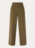 Nore high waist wide fit pantalon met steekzakken - Olijfgroen