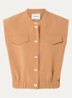 Olivia gilet met opstaande kraag - Camel