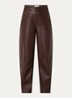 Quin high waist balloon fit broek van imitatieleer - Donkerbruin