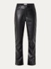 Rianne high waist loose fit broek van imitatieleer - Zwart