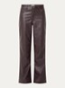 Rianne high waist loose fit broek van imitatieleer - Aubergine