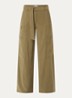 River high waist wide fit pantalon met ceintuur - Groen