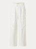 River high waist wide fit pantalon met ceintuur - Wit