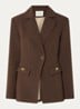 Toulon single-breasted blazer met schoudervulling - Bruin