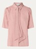 Veronne tuniek met sjaalkraag en streepprint - Roze