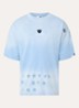 T-shirt met logo- en backprint - Lichtblauw