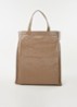 Shopper met leren details en metallic finish - Lichtbruin
