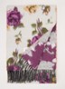 Sjaal in alpaca wolblend met bloemenprint 186 x 33 cm - Roze