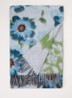Sjaal in alpaca wolblend met bloemenprint 186 x 33 cm - Donkerblauw