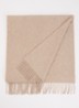 Sjaal van wol met franjes 200 x 45 cm - Beige