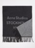 Sjaal van wol met logoprint 180 x 40 cm - Zwart