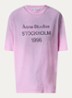 T-shirt met logoprint en verwassen afwerking - Roze