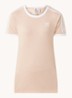 3 Stripes T-shirt met logoborduring - Zalmroze