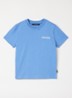 Diplopia T-shirt met logoborduring en backprint - Blauw