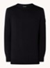 Fijngebreide pullover met ronde hals - Zwart