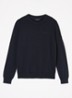 Fijngebreide pullover van  katoen - Donkerblauw