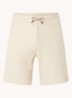 Fijngebreide straight fit korte broek van  katoen - Creme