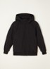 Gewatteerd bomberjack van softshell met capuchon - Zwart