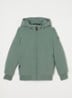 Gewatteerd bomberjack van softshell met capuchon - Lindegroen