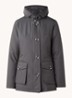 Gewatteerde parka met capuchon en visgraatdessin - Donkergrijs