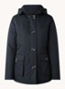 Gewatteerde parka met capuchon en visgraatdessin - Donkerblauw