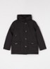 Gewatteerde parka met capuchon - Zwart