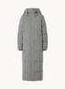 Nia longline puffer jas met ritszakken en capuchon - Grijs