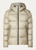 Puffer jack met capuchon en ritszakken - Beige