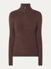 Ruby ribgebreide skipully met halve rits - Paars