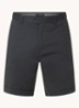 Straight fit korte chino met steekzakken  - Antraciet