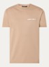 T-shirt van  katoen met logo- en backprint - Donkerbeige