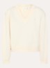 Gaia sweater met V-hals en logoborduring - Creme