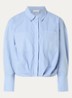 Jagger blouse met borstzakken en plooidetail - Lichtblauw