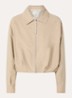 Luki cropped jack in linnenblend met steekzakken - Beige