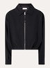 Luki cropped jack in linnenblend met steekzakken - Zwart