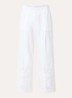 Moonflower high waist loose fit pantalon met broderie - Wit