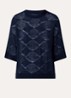 Pepper grofgebreide pullover met opengewerkt dessin - Donkerblauw