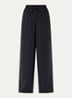 Sammy high waist wide fit broek met steekzakken - Zwart