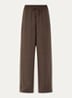 Sammy high waist wide fit broek met steekzakken - Chocoladebruin
