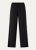 Sammy mid waist loose fit pantalon in linnenblend met steekzakken - Zwart