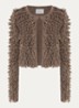 Sen grofgebreid vest met ronde hals - Lichtbruin